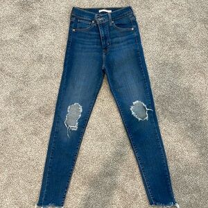 Levi’s “Mile High Super Skinny” stretchy,, ankle length jeans